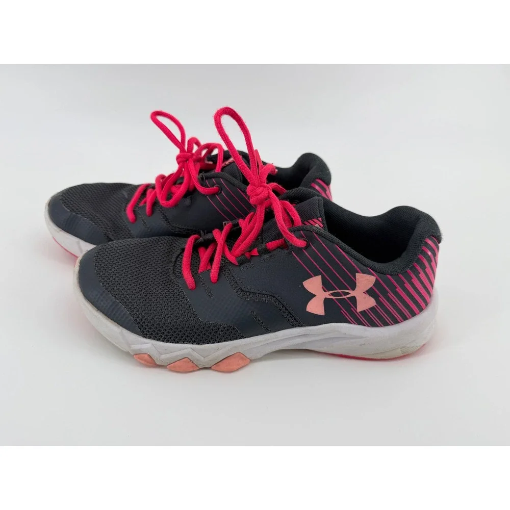 Under Armour Prime Girl's Running Shoes‎ Grey Pink 3019797-101 Size 6.5Y